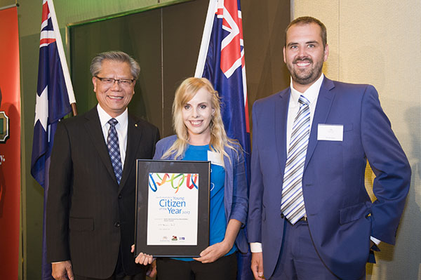 Sarah Receiving the Award